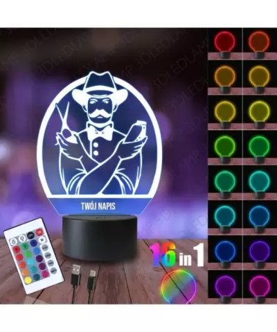 Lampka Nocna 3D LED LAMP Barber Salon