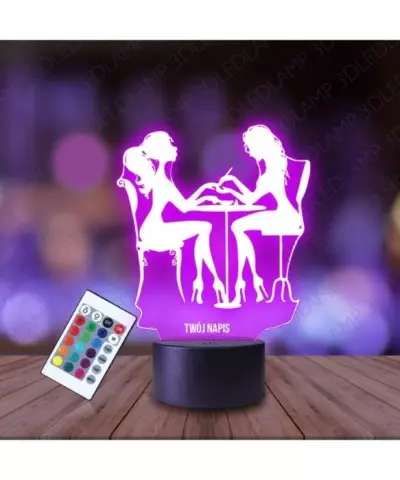 Lampka Nocna 3D LED LAMP Salon Piękności Manicure