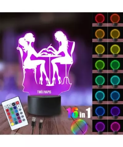 Lampka Nocna 3D LED LAMP Salon Piękności Manicure