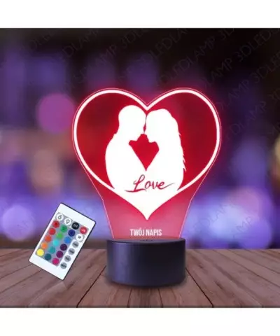 Lampka Nocna 3D LED LAMP Serce Napis Love