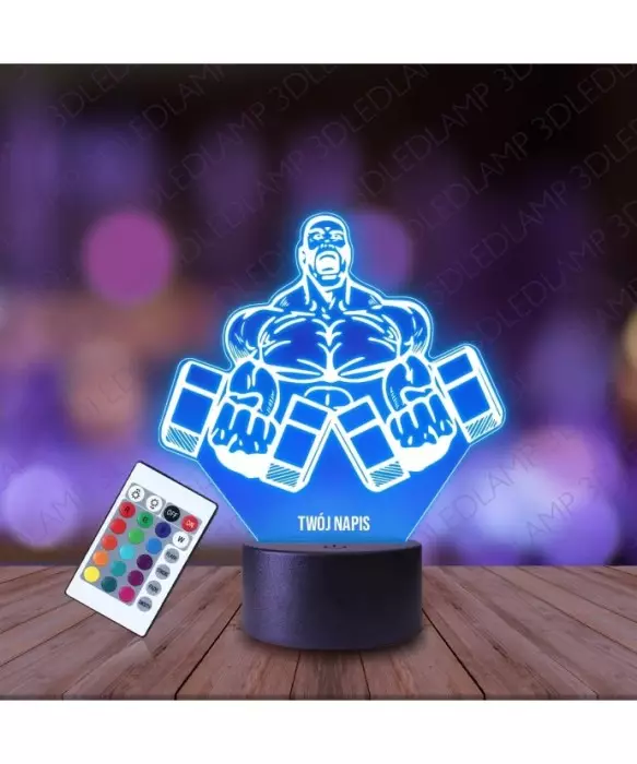 Lampka Nocna 3D LED LAMP Siłownia Klub Fitness