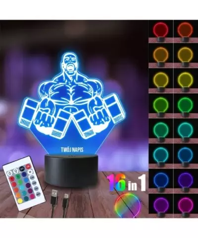 Lampka Nocna 3D LED LAMP Siłownia Klub Fitness