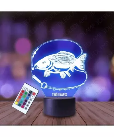 Lampka Nocna 3D LED LAMP Klub Wędkarski Ryba