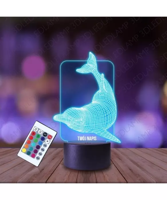 Lampka Nocna 3D LED LAMP Delfin Waleń