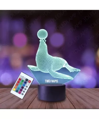 Lampka Nocna 3D LED LAMP Foka Lew Morski