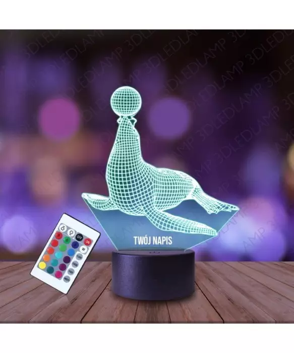 Lampka Nocna 3D LED LAMP Foka Lew Morski