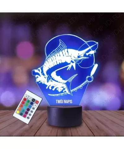 Lampka Nocna 3D LED LAMP Ryba Miecznik