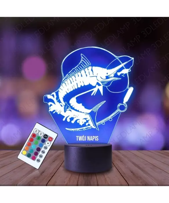 Lampka Nocna 3D LED LAMP Ryba Miecznik