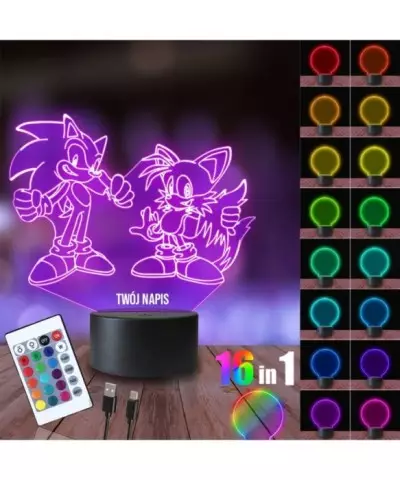 Lampka Nocna 3D LED LAMP Sonic i Tails
