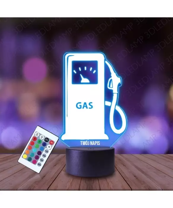 Lampka Nocna 3D LED LAMP Stacja Benzynowa Paliwo