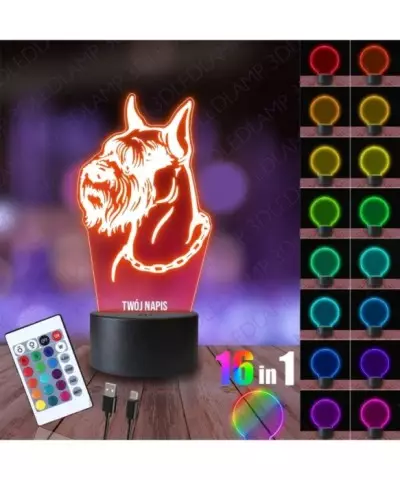 Lampka Nocna 3D LED LAMP Pies Sznaucer
