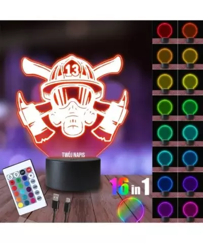 Lampka Nocna 3D LED LAMP Straż Pożarna Kask