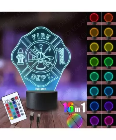 Lampka Nocna 3D LED LAMP Straż Pożarna Herb