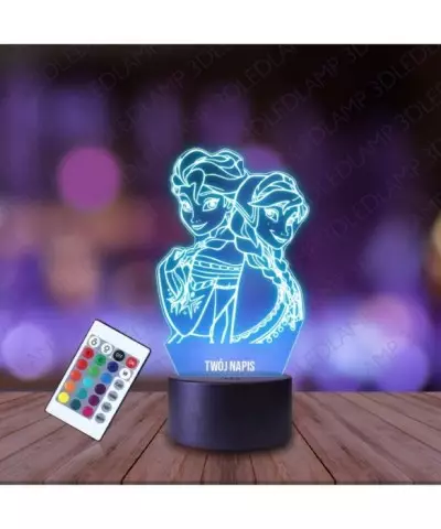 Lampka Nocna 3D LED LAMP Elsa i Anna Kraina Lodu