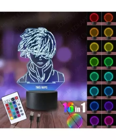Lampka Nocna 3D LED LAMP Hero Academia Shoto Todoroki
