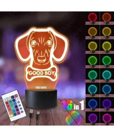 Lampka Nocna 3D LED LAMP Jamnik Kostka