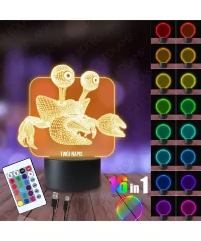 Lampka Nocna 3D LED LAMP Krab Morski