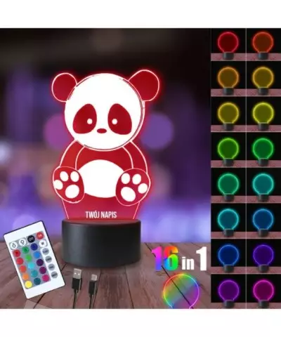 Lampka Nocna 3D LED LAMP Miś Panda