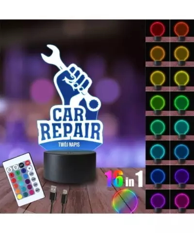 Lampka Nocna 3D LED LAMP Warsztat Mechanik Samochodowy