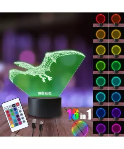 Lampka Nocna 3D LED LAMP Dinozaur Pterodaktyl