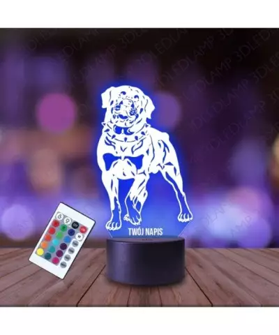 Lampka Nocna 3D LED LAMP Rottweiler Pies