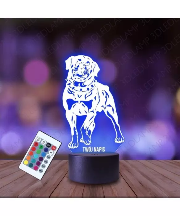 Lampka Nocna 3D LED LAMP Rottweiler Pies