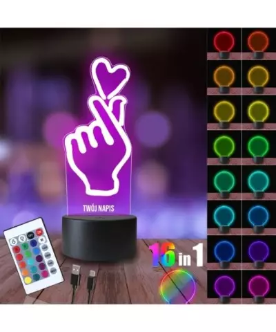 Lampka Nocna 3D LED LAMP Serce na Dłoni