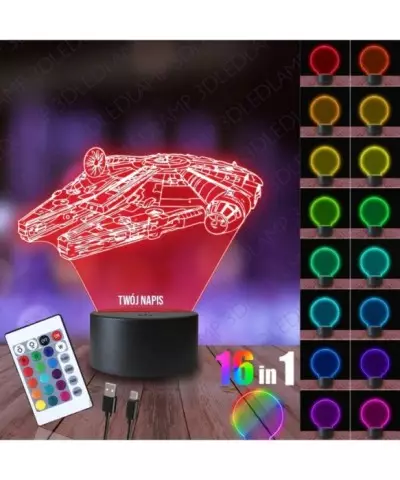 Lampka Nocna 3D LED LAMP Star Wars Millennium Falcon