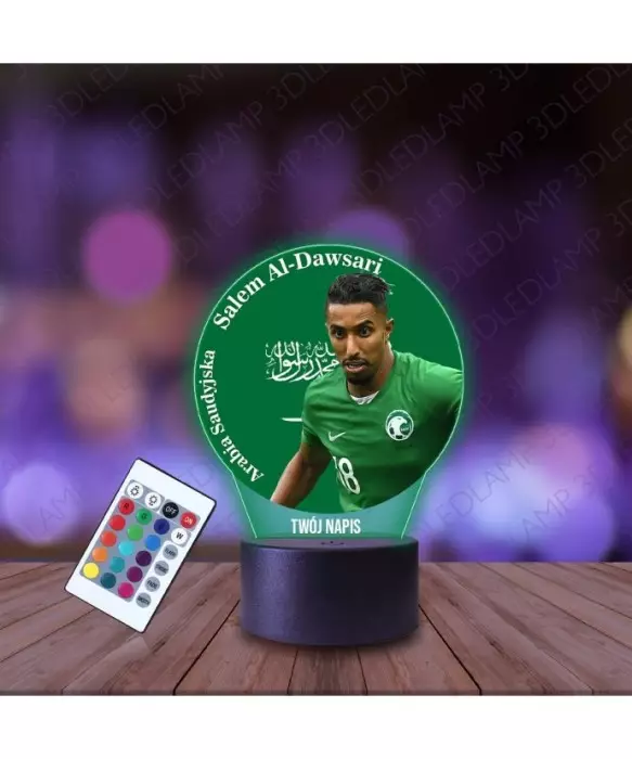 Lampka Nocna 3D LED LAMP z Nadrukiem Mundial Arabia Saudyjska