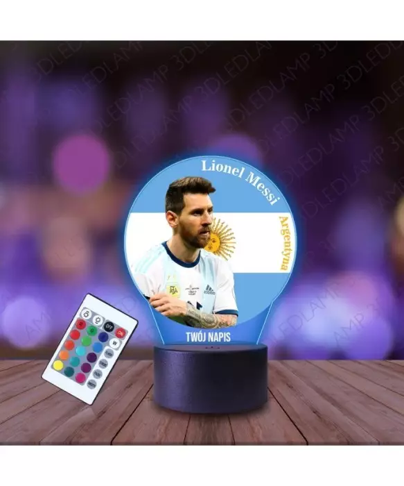 Lampka Nocna 3D LED LAMP z Nadrukiem Mundial Argentyna Messi