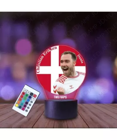 Lampka Nocna 3D LED LAMP z Nadrukiem Mundial Dania Eriksen