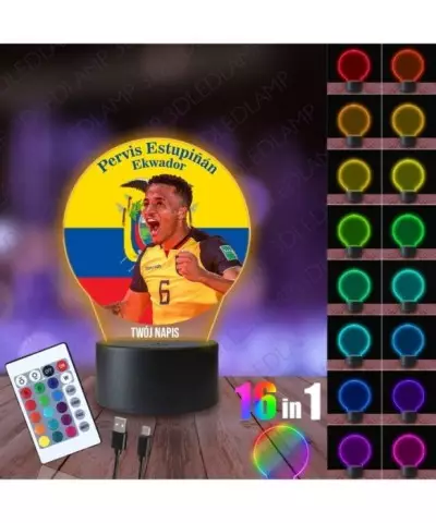 Lampka Nocna 3D LED LAMP z Nadrukiem Mundial Ekwador