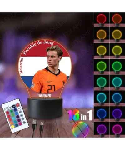 Lampka Nocna 3D LED LAMP z Nadrukiem Mundial Holandia