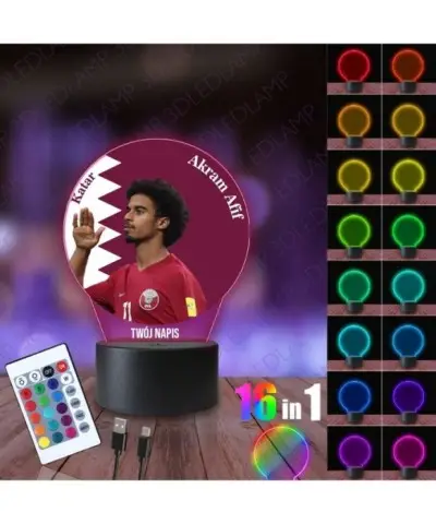 Lampka Nocna 3D LED LAMP z Nadrukiem Mundial Katar