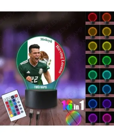 Lampka Nocna 3D LED LAMP z Nadrukiem Mundial Meksyk