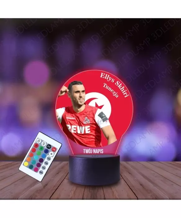 Lampka Nocna 3D LED LAMP z Nadrukiem Mundial Tunezja