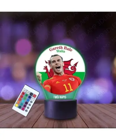 Lampka Nocna 3D LED LAMP z Nadrukiem Mundial Walia Bale