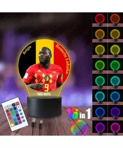 Lampka Nocna 3D LED LAMP z Nadrukiem Mundial Belgia