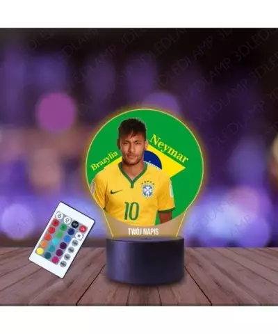 Lampka Nocna 3D LED LAMP z Nadrukiem Mundial Brazylia Neymar