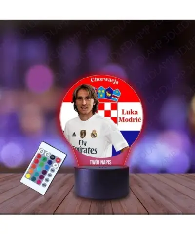 Lampka Nocna 3D LED LAMP z Nadrukiem Mundial Chorwacja Modric