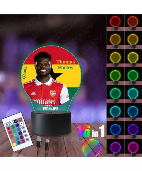 Lampka Nocna 3D LED LAMP z Nadrukiem Mundial Ghana