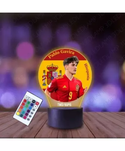 Lampka Nocna 3D LED LAMP z Nadrukiem Mundial Hiszpania Gavira