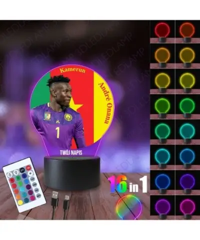 Lampka Nocna 3D LED LAMP z Nadrukiem Mundial Kamerun