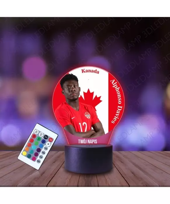 Lampka Nocna 3D LED LAMP z Nadrukiem Mundial Kanada