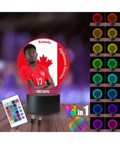 Lampka Nocna 3D LED LAMP z Nadrukiem Mundial Kanada