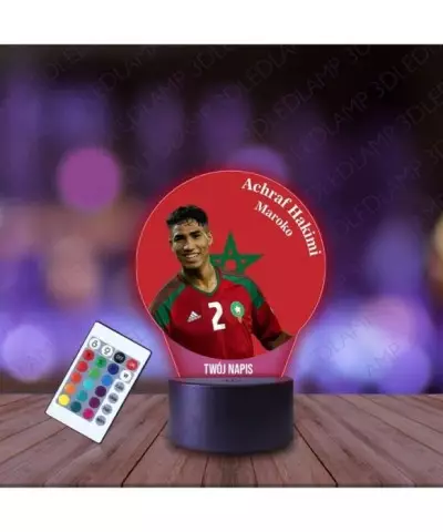 Lampka Nocna 3D LED LAMP z Nadrukiem Mundial Maroko