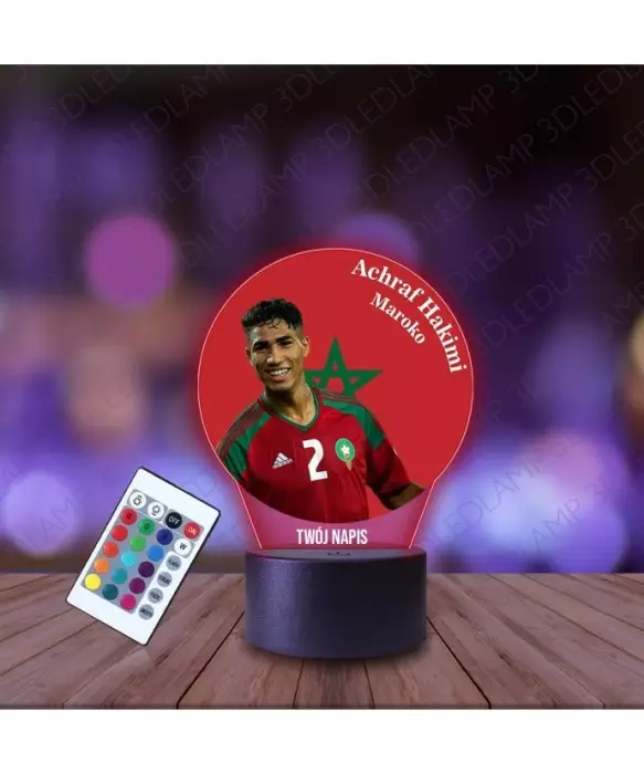 Lampka Nocna 3D LED LAMP z Nadrukiem Mundial Maroko