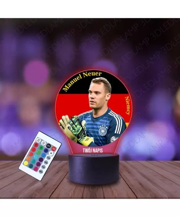 Lampka Nocna 3D LED LAMP z Nadrukiem Mundial Niemcy Neuer