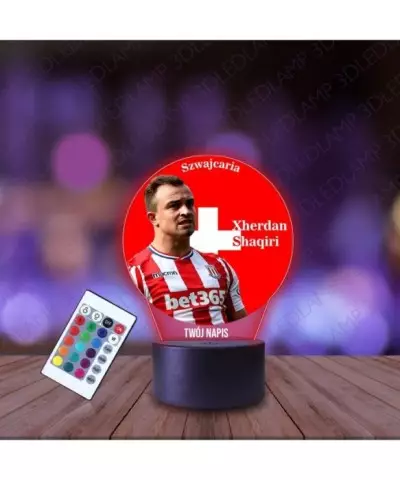 Lampka Nocna 3D LED LAMP z Nadrukiem Mundial Szwajcaria