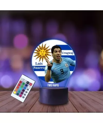 Lampka Nocna 3D LED LAMP z Nadrukiem Mundial Urugwaj Suarez